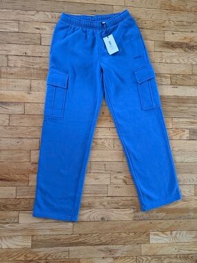 BNWT Aritzia Sweatfleece Mega fit Cargo Sweatpants - Small Tall in French Blue
